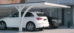 Flachdach Doppelcarport Bausatz